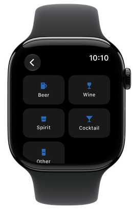 The watch type picker: Beer, Wine, Spirit, Cocktail, and Other.